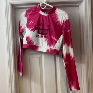 U.S. Polo Assn. Pink Tie-Dye girls Crop Top